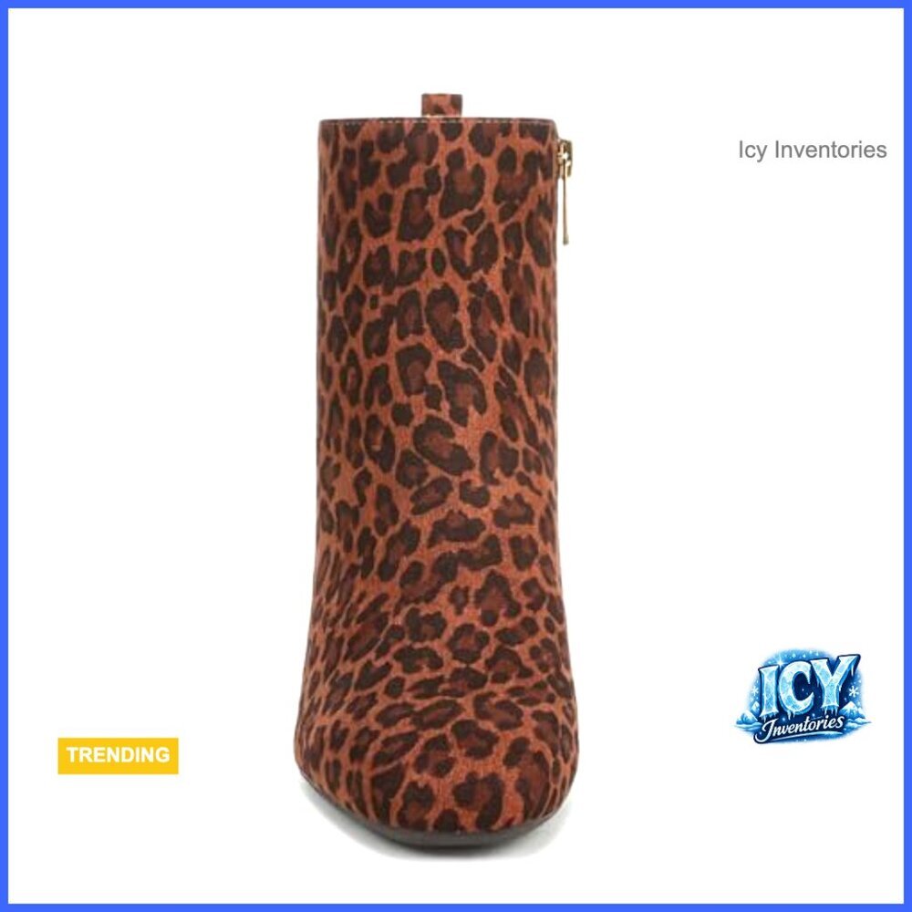 Ankle Boots with Stacked Heel and Zipper Closure - Picture 2 of 6